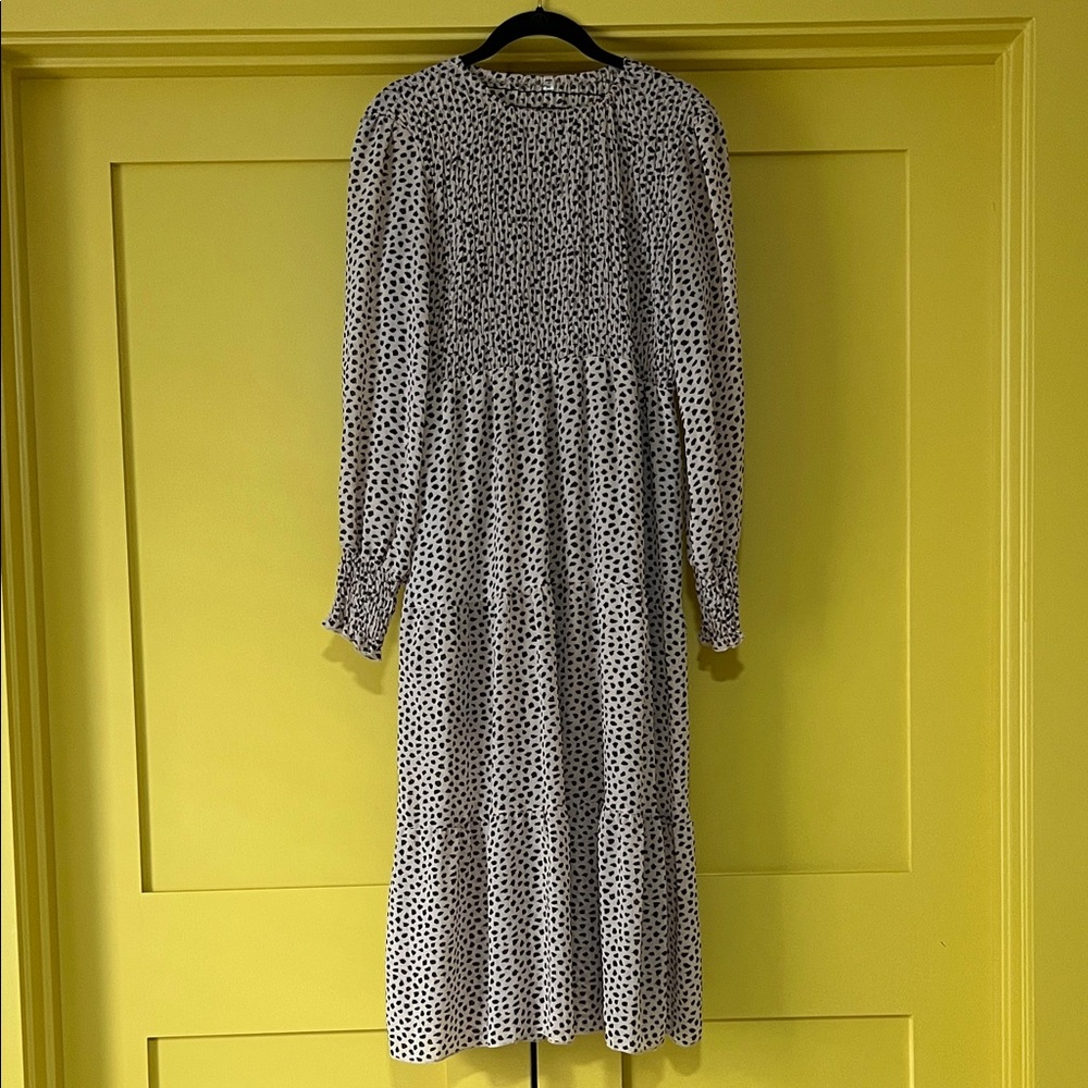 Elegant Black and White Polka Dot Dress